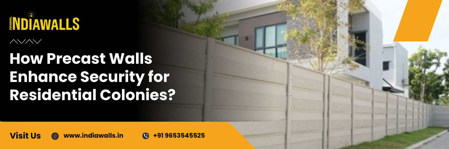 Precast concrete walls securing the boundary of a modern residential colony, ensuring safety and privacy – Indiawalls.